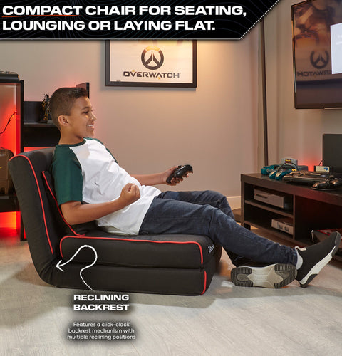 Crash Pad Jr Foldable Z Bed Mattress and Gaming Chair - Black