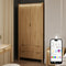 Dakota Two Door Wardrobe with Two Drawers and App Controlled LED Lights - Wild Oak