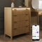 Dakota Chest of Four Drawers with App Controlled LED Lights - Wild Oak