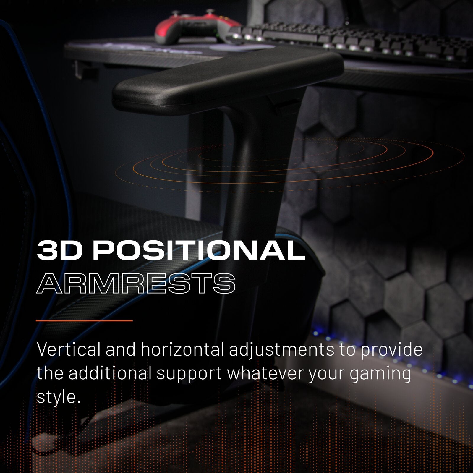 Drogon Ergonomic PC Office Gaming Chair - Black / Blue