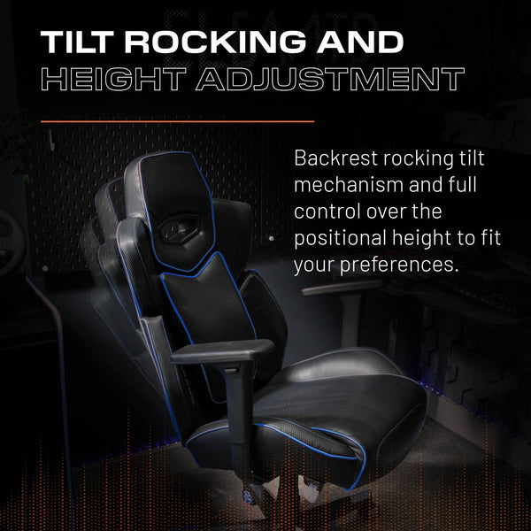 Drogon Ergonomic PC Office Gaming Chair - Black / Blue