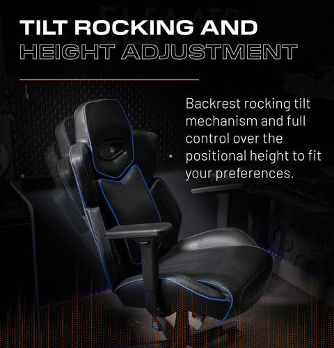 Drogon Ergonomic PC Office Gaming Chair - Black / Blue