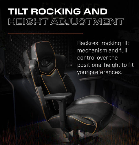 Drogon Ergonomic PC Office Gaming Chair - Black / Gold