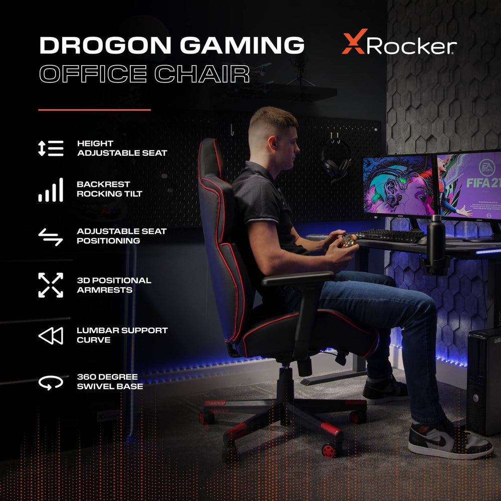 Drogon Ergonomic Office Gaming Chair - Red