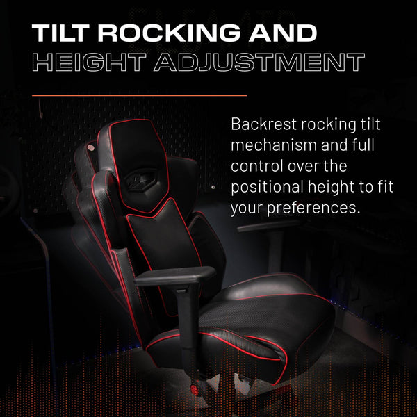 Drogon Ergonomic PC Office Gaming Chair - Black / Red