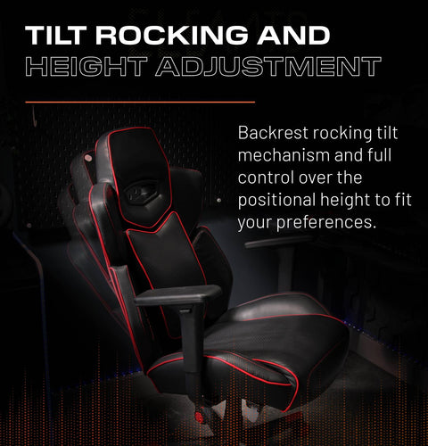 Drogon Ergonomic PC Office Gaming Chair - Black / Red