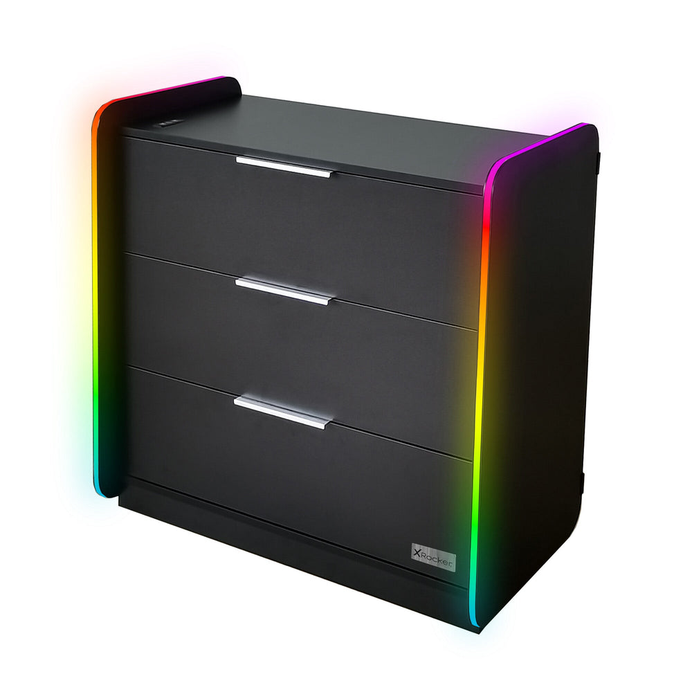 Electra Chest of 3 Drawers with Neo Motion SYNC™ App Controlled LED Lights - Black