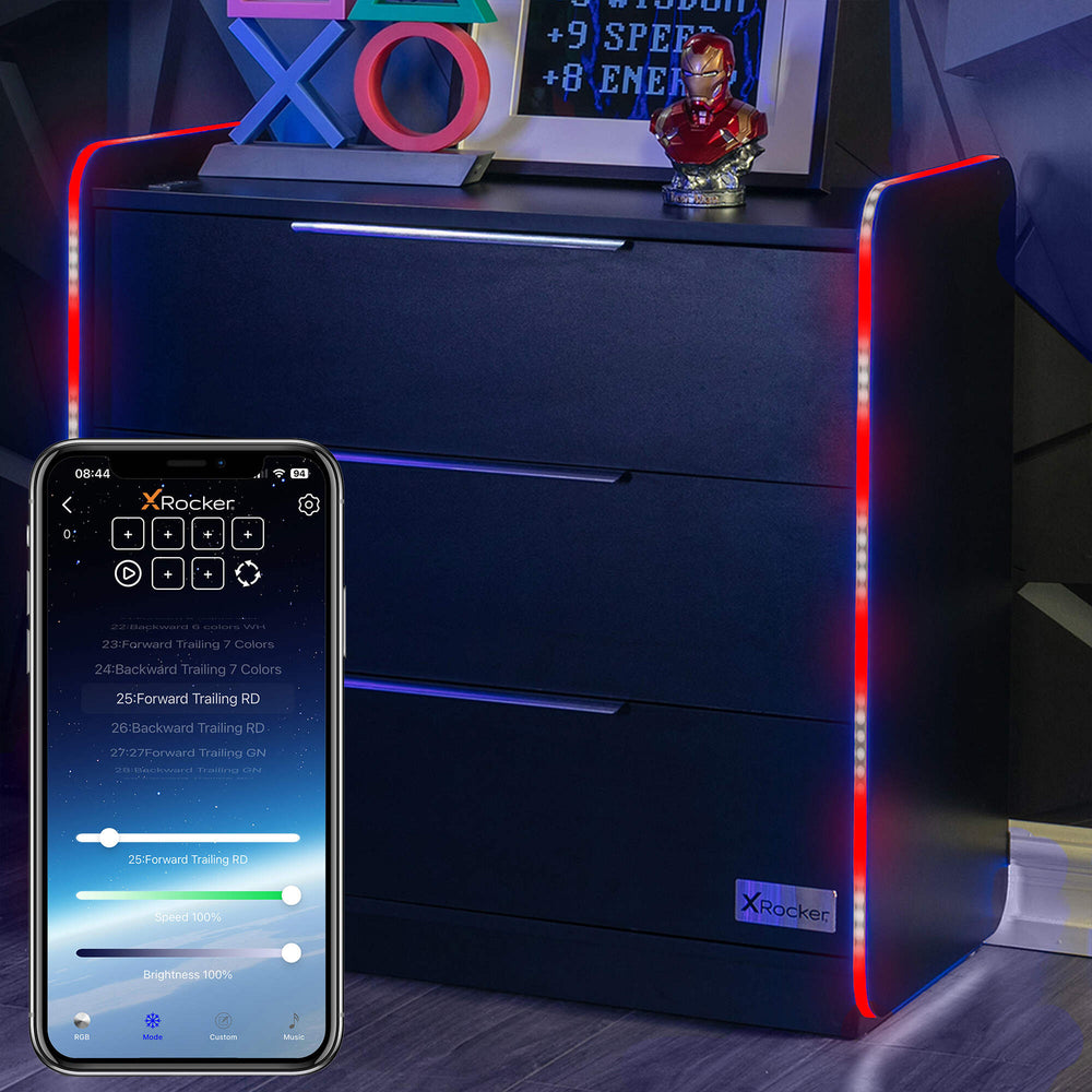 Gaming Furniture | X Rocker Electra RGB Chest of Drawers - Black