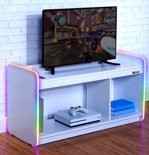 Electra TV Media Unit with Neo Motion SYNC™ App Controlled LED Lights - White
