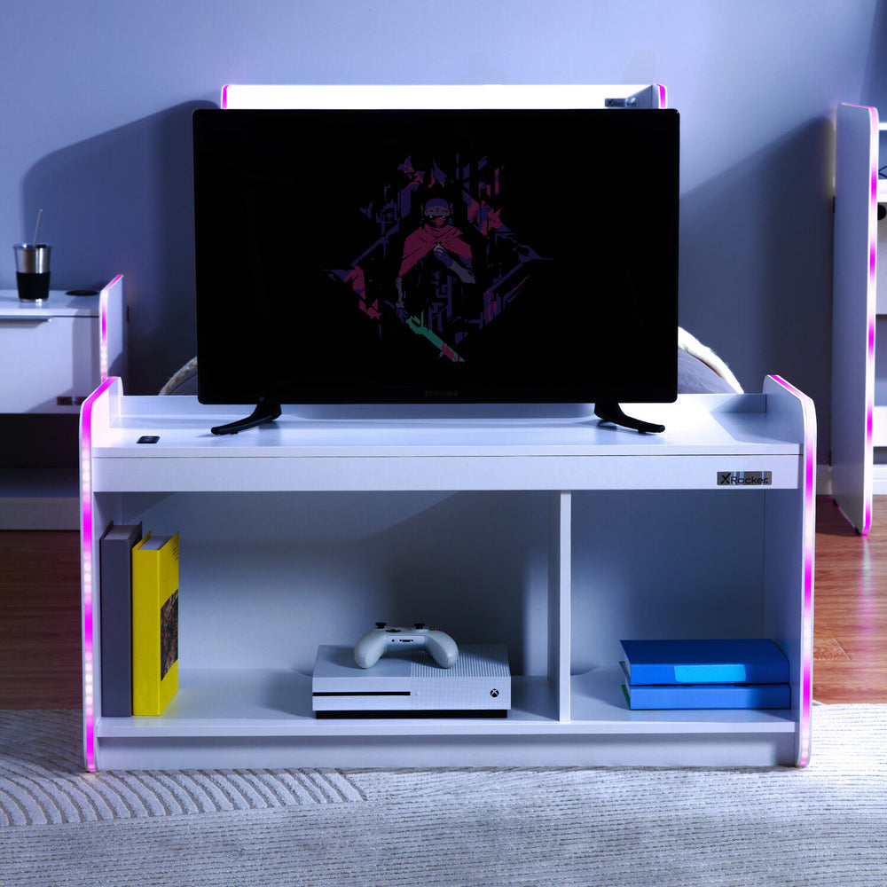 Electra TV Media Unit with Neo Motion SYNC™ App Controlled LED Lights - White