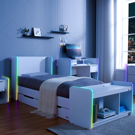 X Rocker Unit Gaming Furniture | X Rocker Electra RGB TV Media Unit - White