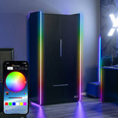 Electra 2 Door Wardrobe with Drawer and Neo Motion SYNC™ App Controlled LED Lights - Black