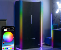 Electra 2 Door Wardrobe with Drawer and Neo Motion SYNC™ App Controlled LED Lights - Black