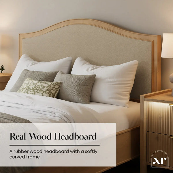 Emy French Style Shadow Ottoman Wooden Bed Frame - Oak / Natural (2 Sizes)