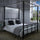 Fern Four Poster Bed with LED Lighting - Black (2 Sizes)