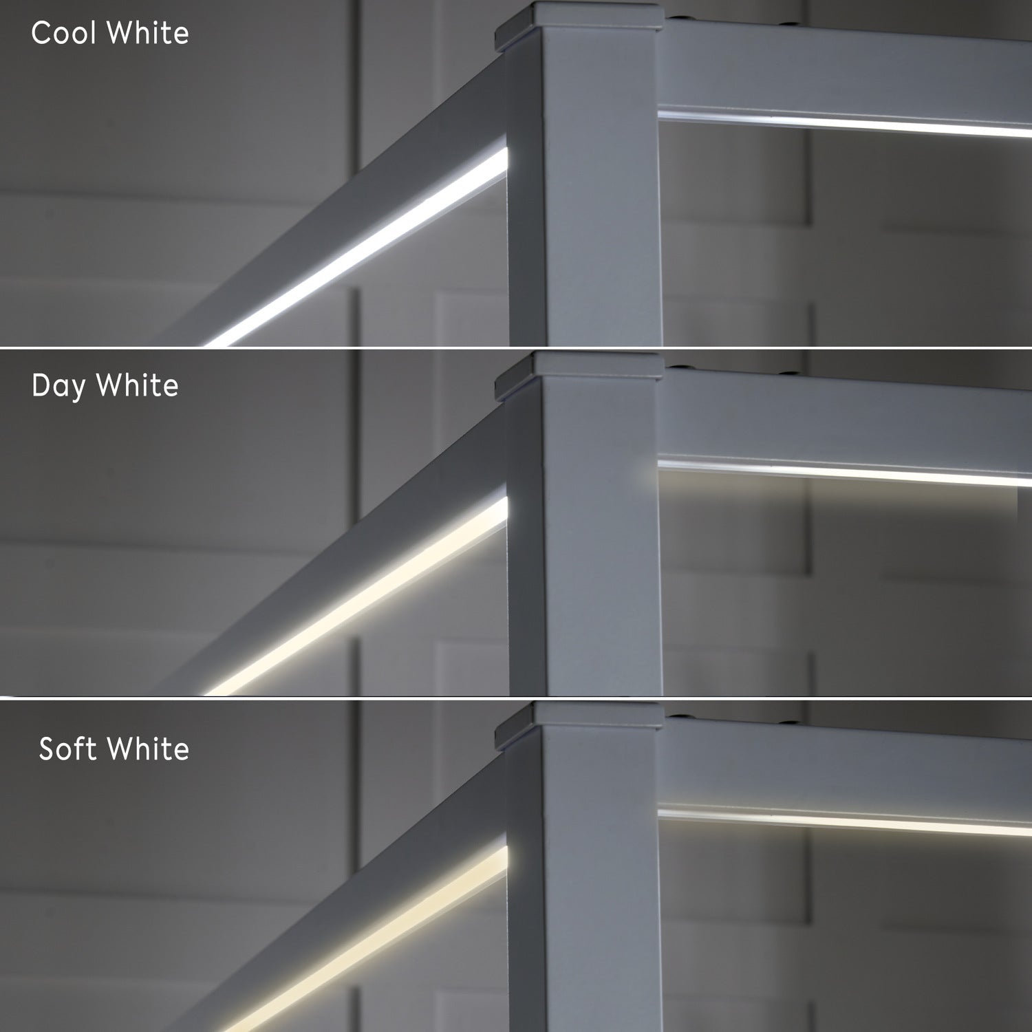 Fern Four Poster Bed with LED Lighting - White (2 Sizes)