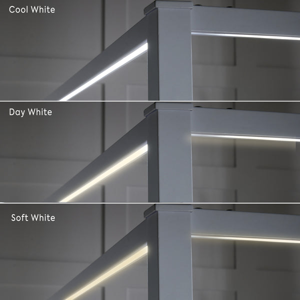 Fern Four Poster Bed with LED Lighting - White (2 Sizes)