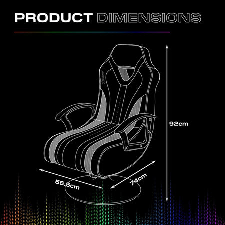 Fury 2.1 Audio LED Console Gaming Chair for Juniors - Black