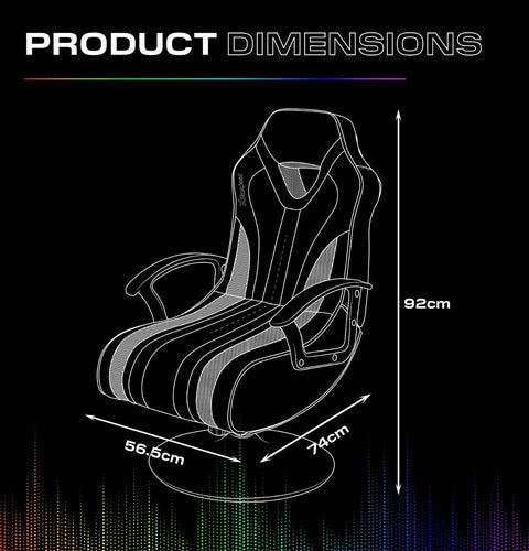 Fury 2.1 Audio LED Console Gaming Chair for Juniors - Black