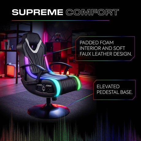 Fury 2.1 Audio LED Console Gaming Chair for Juniors - Black