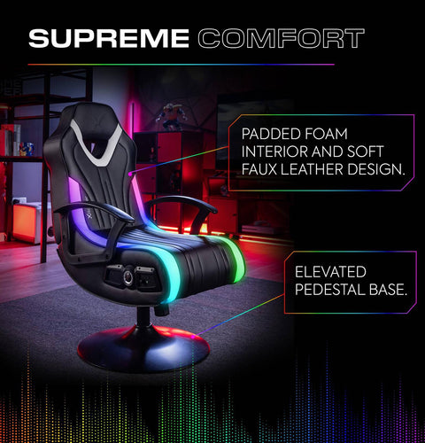 Fury 2.1 Audio LED Console Gaming Chair for Juniors - Black