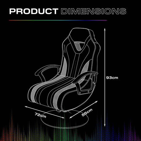 Fury 2.1 Audio LED Console Gaming Chair for Juniors - Black