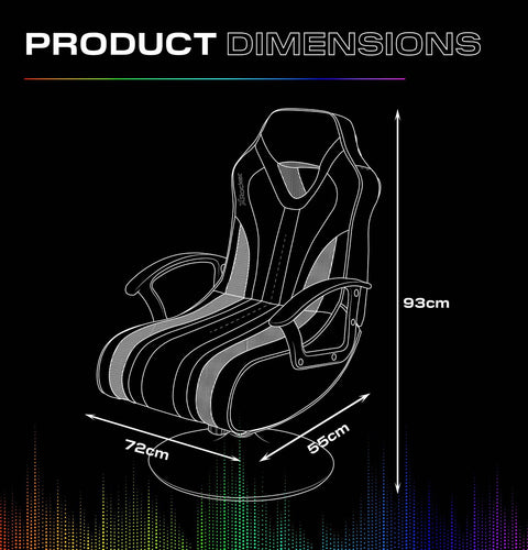 Fury 2.1 Audio LED Console Gaming Chair for Juniors - Black