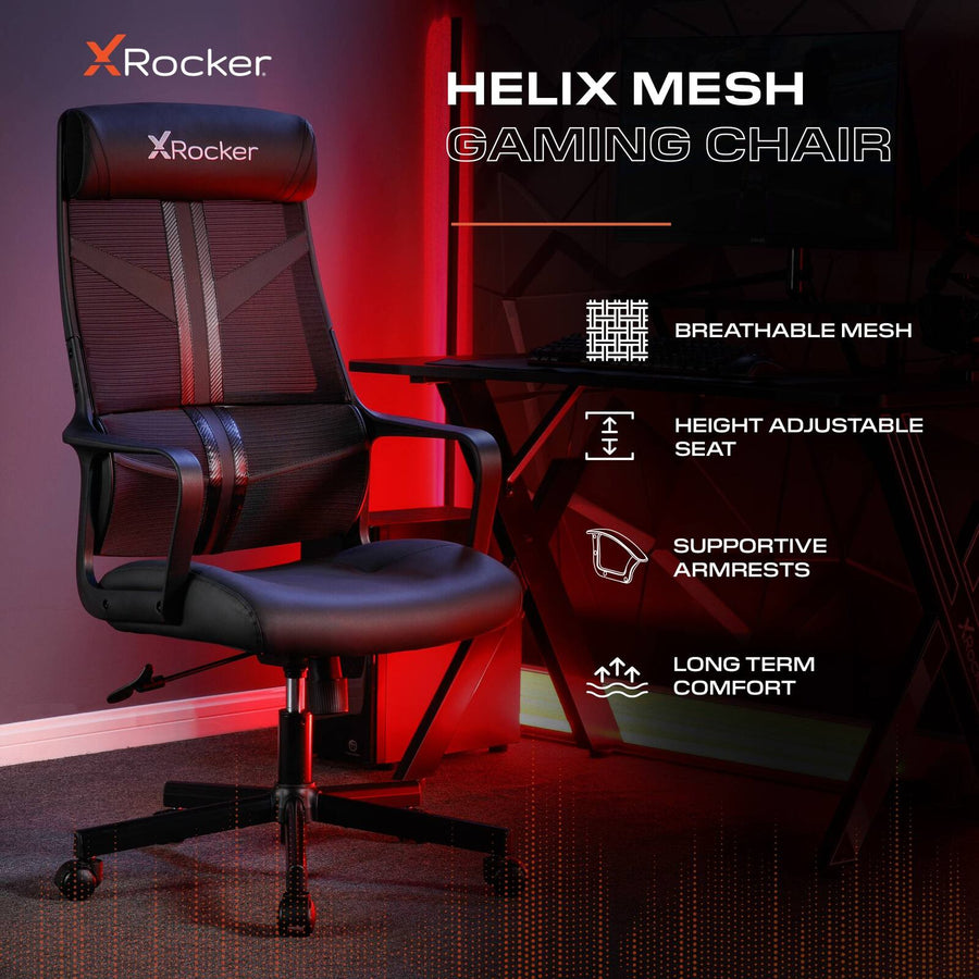 Helix Chair Helix Mesh PC Gaming Chair - Black | X Rocker UK