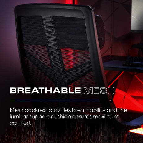 Helix Ergonomic PC Office Mesh Gaming Chair - Black