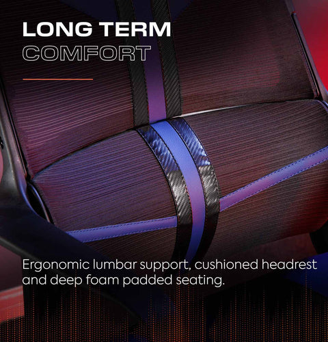 Helix Ergonomic PC Office Mesh Gaming Chair - Black / Blue