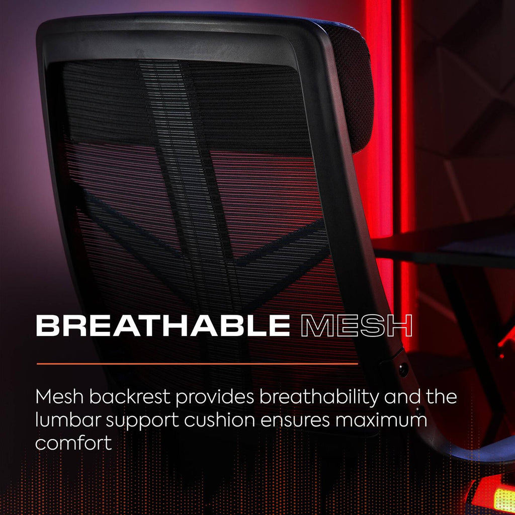 Helix Ergonomic PC Office Mesh Gaming Chair - Black / Blue