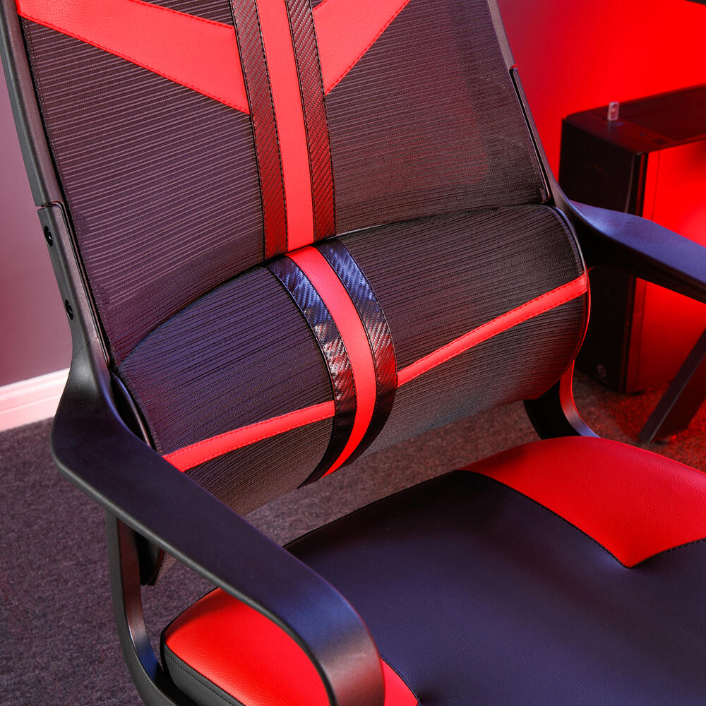 Helix Office PC Gaming Mesh Chair - Red