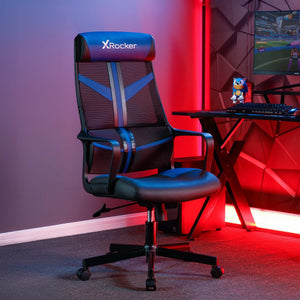 Helix Ergonomic PC Office Mesh Gaming Chair - Black / Blue
