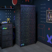 Hex Canvas Wardrobe with Hanging Rail - Black