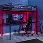 HQ High Sleeper Gaming Bunk Bed with Desk - Black
