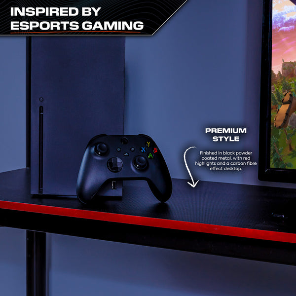 HQ High Sleeper Gaming Bunk Bed with Desk - Black