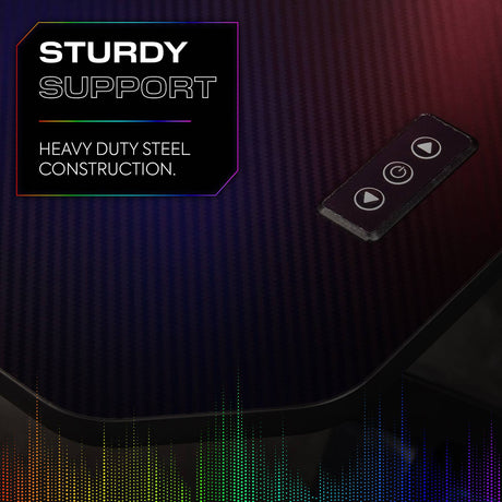 Infinity RGB 140cm App-Controlled LED Gaming Desk with Full Mousepad - Carbon Black