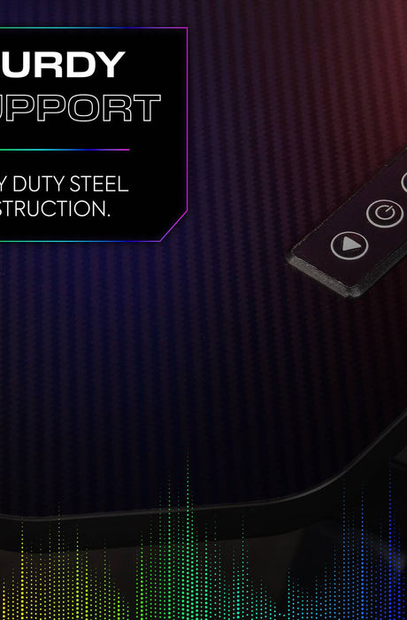 Infinity RGB 140cm App-Controlled LED Gaming Desk with Full Mousepad - Carbon Black
