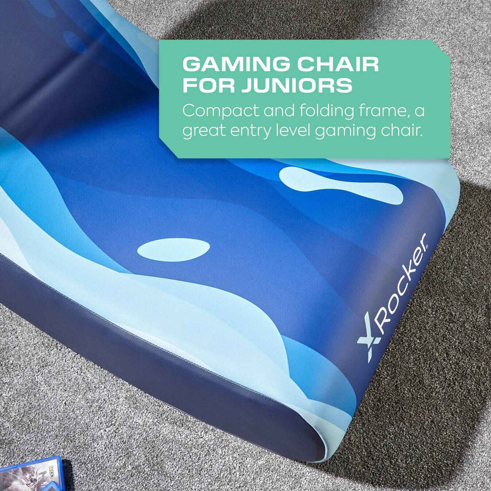 Video Rocker Floor Gaming Chair - Lava Blue