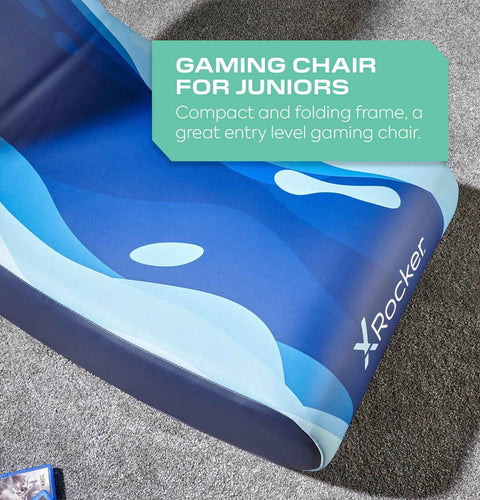 Video Rocker Gaming Chair for Kids - Lava Blue