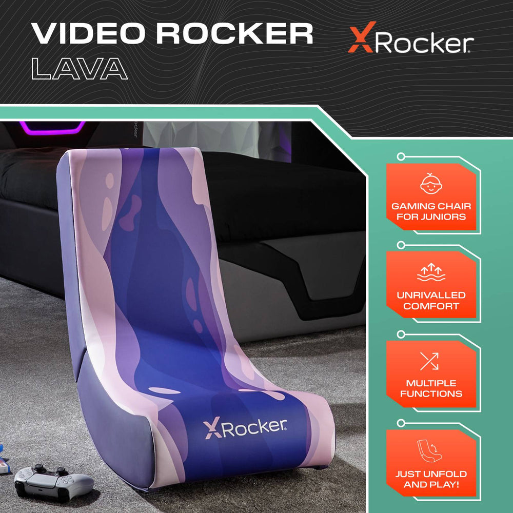 Video Rocker Floor Gaming Chair - Lava Pink