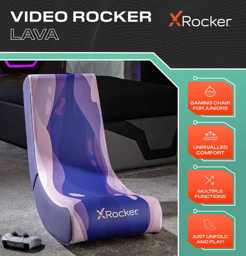 Video Rocker Gaming Chair for Kids - Lava Pink