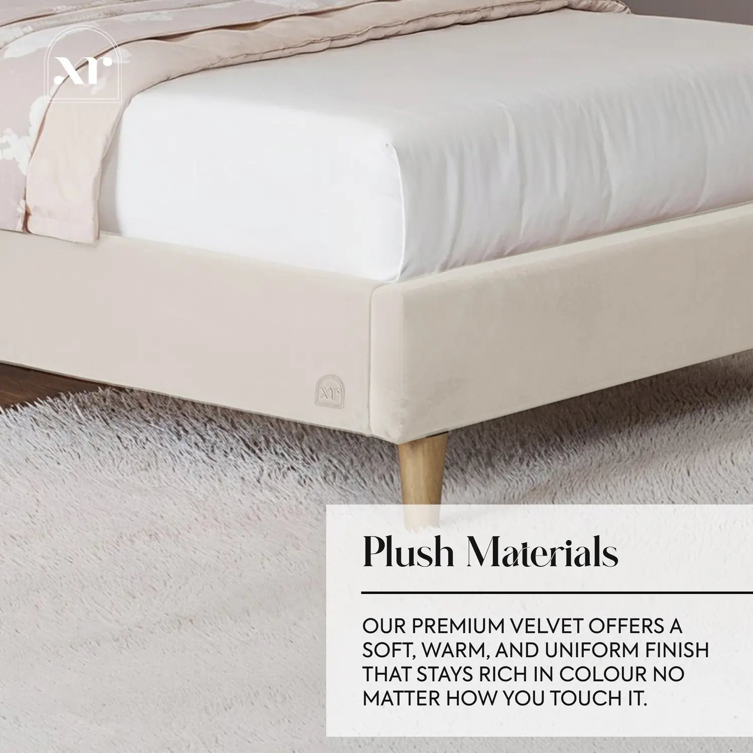 Lily Single Bed Frame with App Controlled LED Lights - Ivory