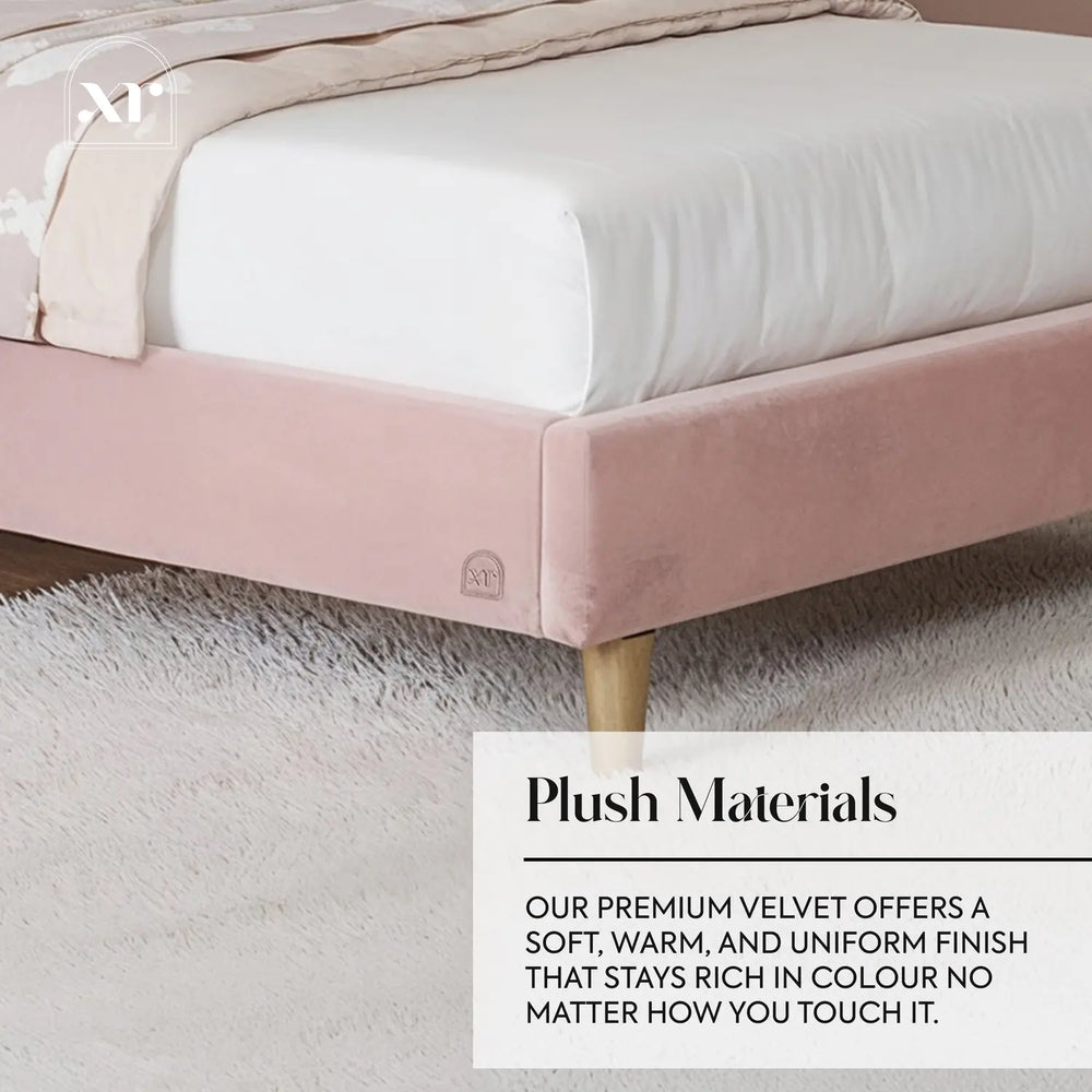 Lily Single Bed Frame with App Controlled LED Lights - Pink