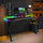 XL Pro 140cm LED Gaming Desk with Full Mousepad - Carbon Black RGB