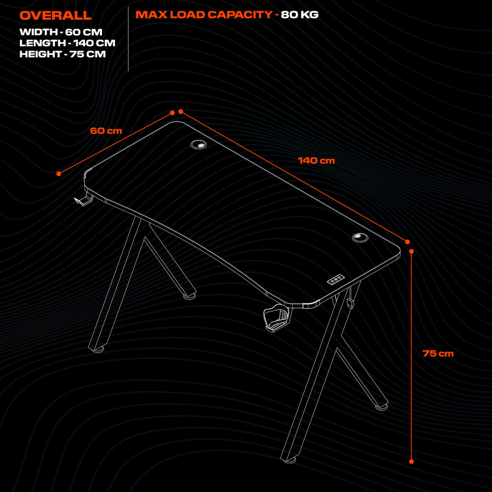 Lumio XL RGB Neo Motion SYNC™ Gaming Desk with App Controlled LED Lights