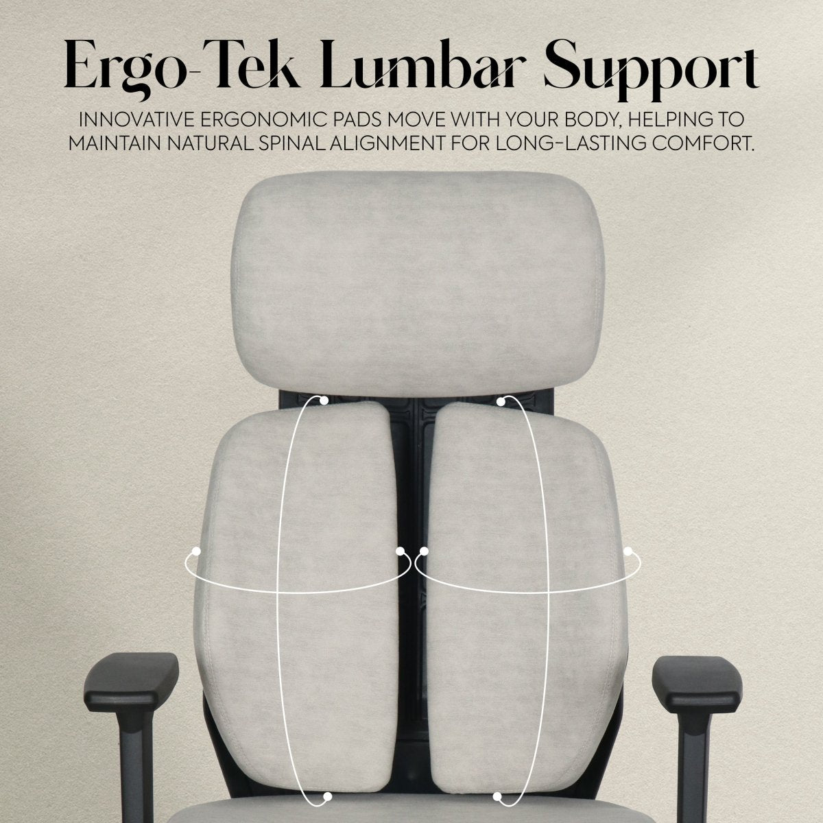 Lyla Ergonomic Office Chair with ErgoTek Comfort Pads - Cream