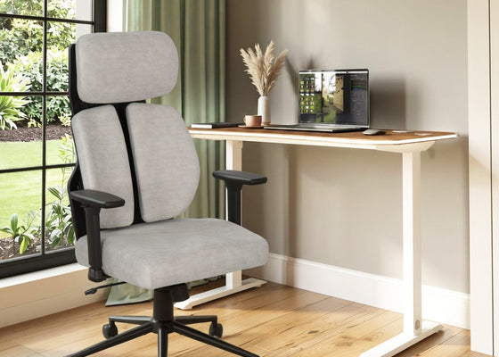 Lyla Ergonomic Office Chair with ErgoTek Comfort Pads - Cream