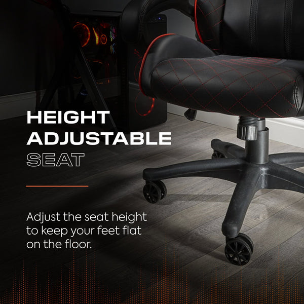 Maelstrom Ergonomic PC Office Gaming Chair - Black / Red