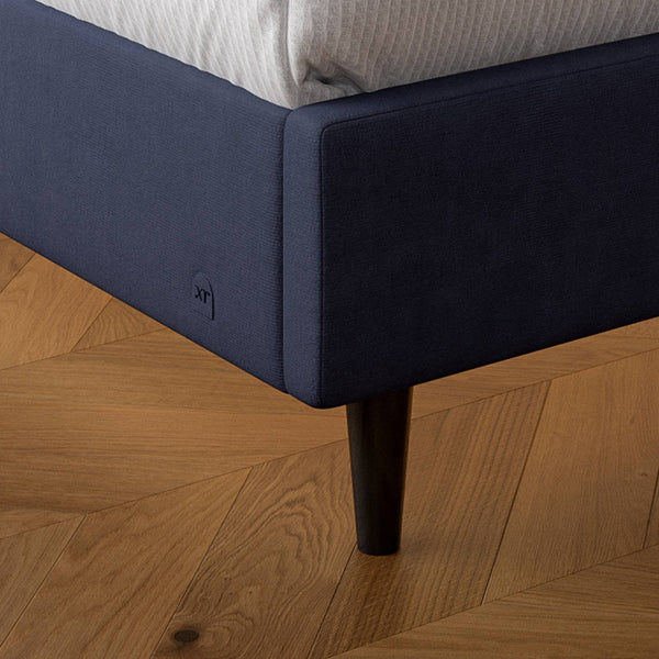 Maisie Upholstered Velvet LED Bed - Navy Blue (2 Sizes)